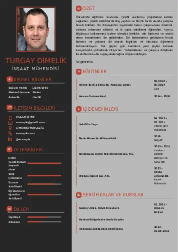 İnşaat Mühendisi Cv Örnekleri cv indir